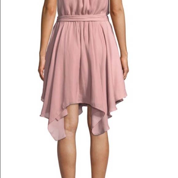Halston Heritage high-neck smocked Ruffle Dress - Picture 5 of 6